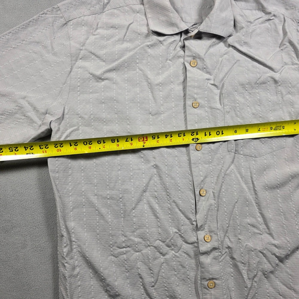 Batik Bay polo Mens Large Gray Textured Short Sleeve Button Up Lightweight - Picture 7 of 8